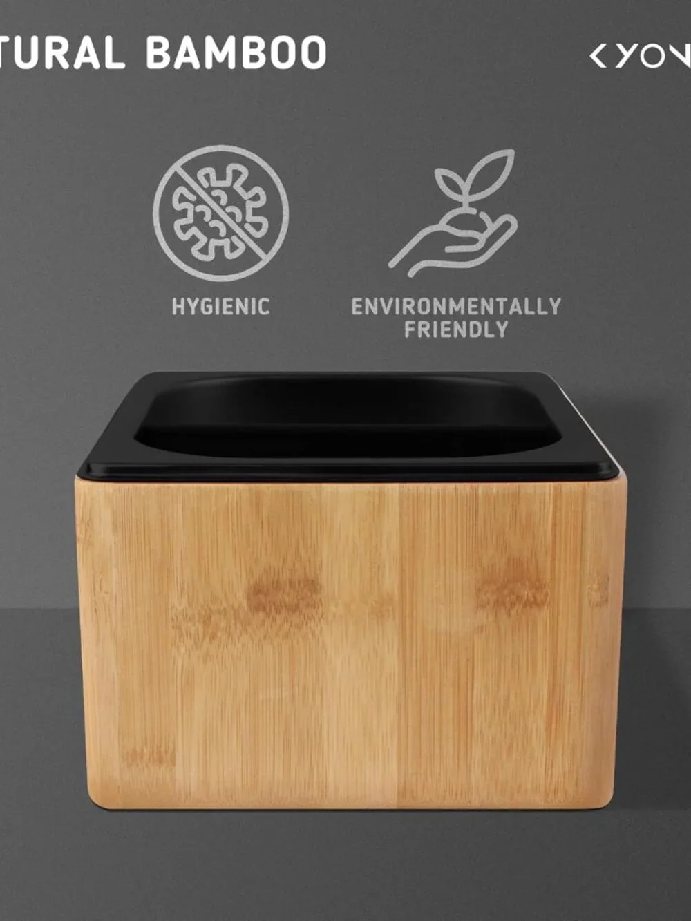 Coffee Grounds Knock Box with Durable Knock Bar Made of Bamboo & Stainless steel